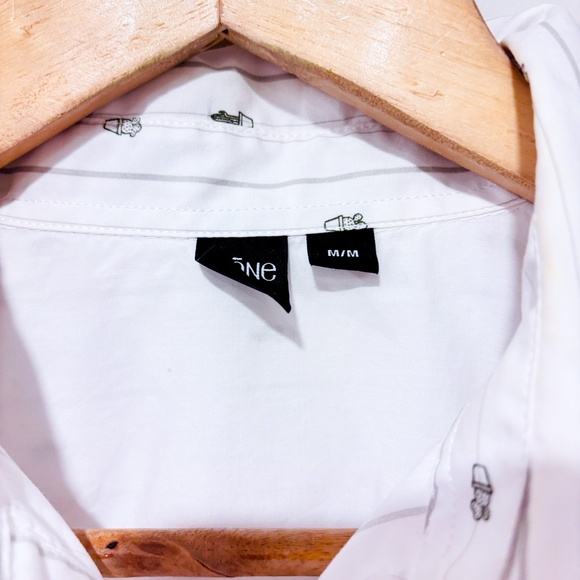 SIMONS White button down shirt with cactus - Picture 4 of 9